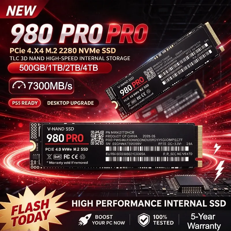 M.2 Nvme 4Tb Pcie 4.0 Ssd - SSD interne haute vitesse 980 PRO