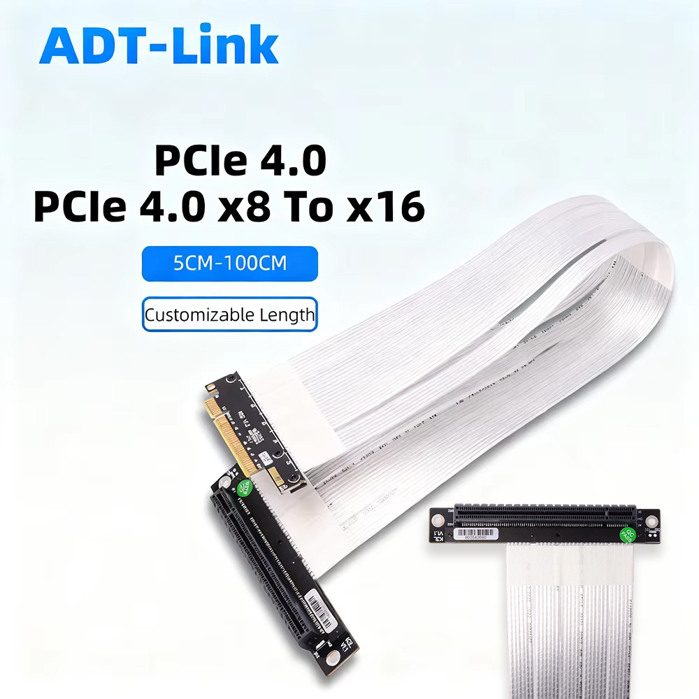 Pcie 4.0 X16 Riser Cable 90 Degree - Câble d'extension Riser ADT-Link PCIE 4.0