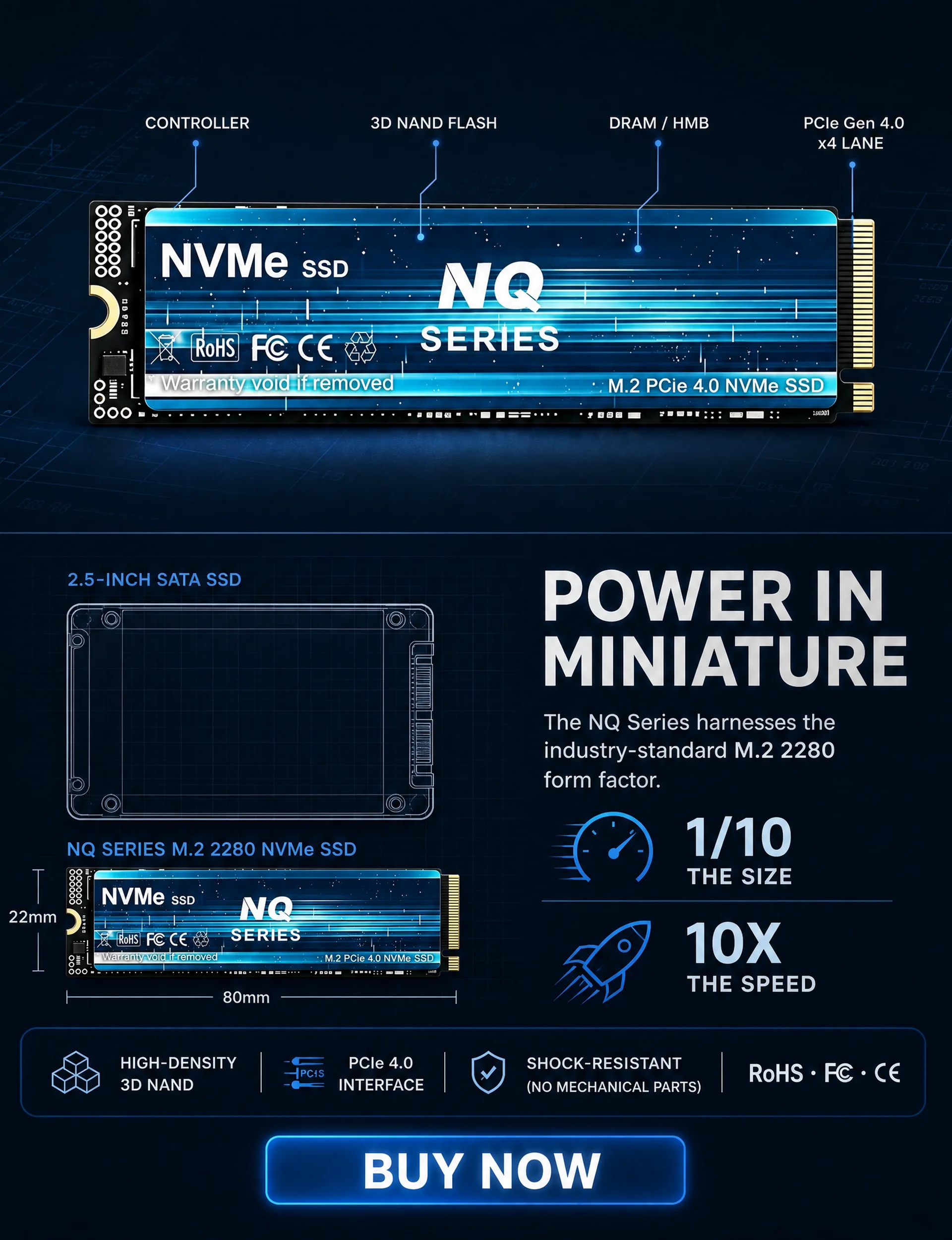 SSD NVMe M.2 PCIe 4.0 Série NQ - M.2 Nvme 4Tb Pcie 4.0 Ssd avis et prix