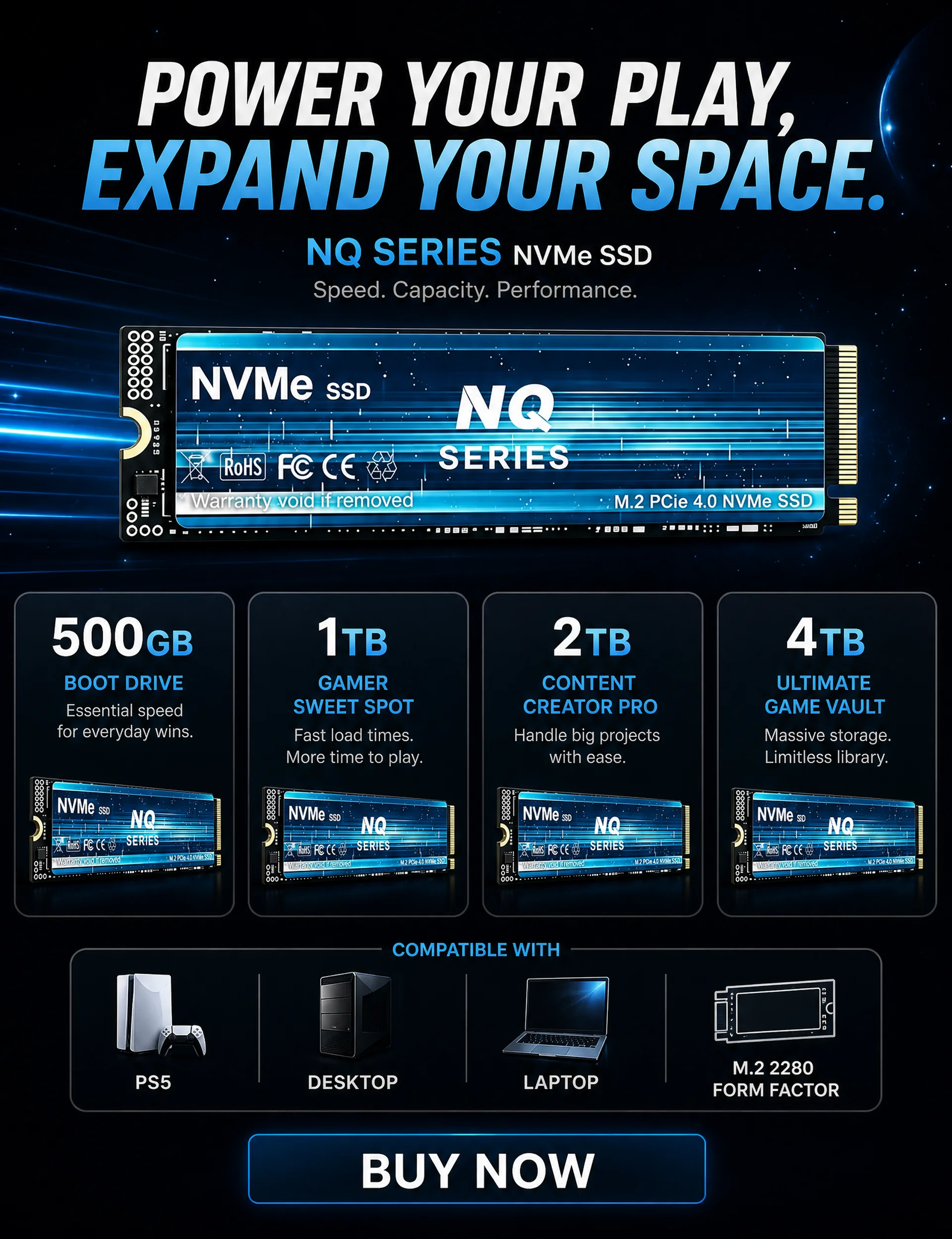 SSD NVMe M.2 PCIe 4.0 Série NQ - M.2 Nvme 4Tb Pcie 4.0 Ssd avis et prix